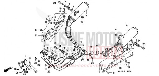 SILENCIEUX D'ECHAPPEMENT CBR1000FL de 1990